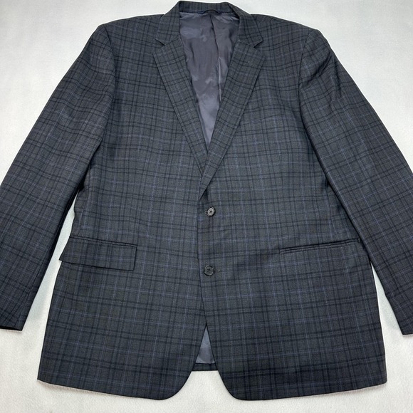 Brooks Brothers Sport Coat Mens 48L Gray Plaid Regent Reda Wool Jacket Overcoat - Picture 1 of 13